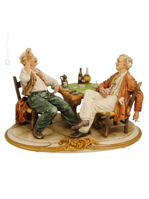 POKERSPIEL Capodimonte Porzellan Figur handbemalt hochwertig exklusiv Italienisches Design