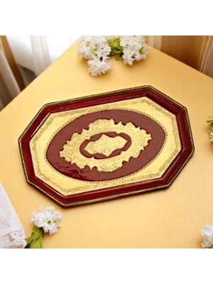 Edles Holztablett, 24 Karat Blattgold und inspiriert von der Florentiner Handwerkstradition.