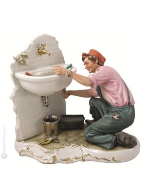 KLEMPNER Edles Porzellan Figur handgemacht Italienisches Design stilvoll elegant hochwertig 