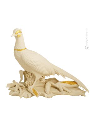 FASAN 667B Italienische Porzellan VÖGEL handgemacht exklusiv Wohnkultur Italienisches Design