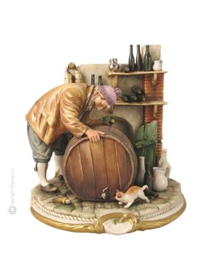 DIE MAUS IM FASS Capodimonte Porzellan Figur handbemalt Wohnkultur elegant exklusiv hochwertig 