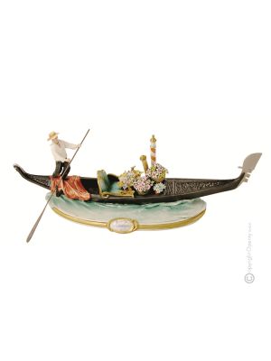 GONDEL 680B Capodimonte Porzellan Figur handbemalt Italienisches Design exklusiv elegant