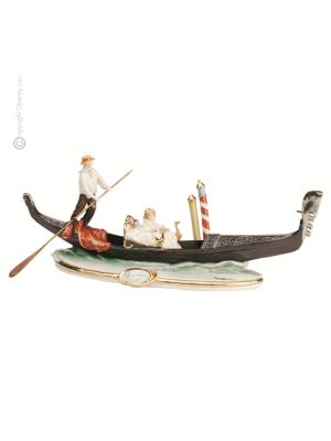 GONDEL 680T Italienische Porzellan Figur handgemacht elegant exklusiv stilvoll hochwertig
