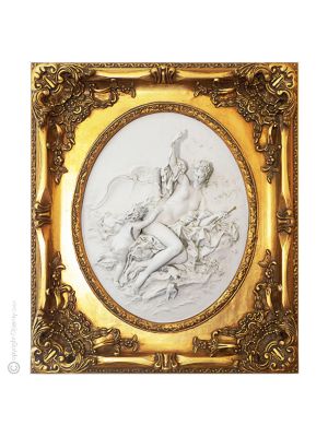 VENUS UND CUPIDO Bild Basrelief Flachrelief Porzellan Capodimonte Handgemacht Made in Italy