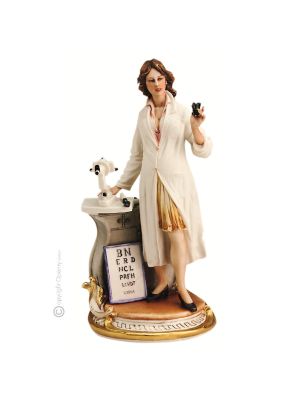 AUGENÄRZTIN Edles Porzellan Figur handbemalt hochwertig Wohnkultur Italienisches Design