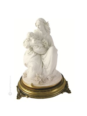 MUTTER MIT BABY 799B Capodimonte Porzellan Figur Barock handbemalt elegant exklusiv stilvoll