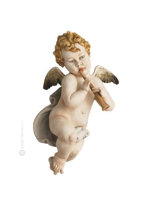 CUPID MIT TROMPETE Capodimonte Porzellan Figur handgemacht elegant stilvoll hochwertig
