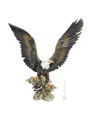 TIERE 853 Capodimonte Porzellan ADLER Figur handgemacht elegant exklusiv hochwertig stilvoll