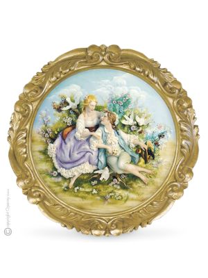 DAS ERSTE DATE Bild Basrelief Flachrelief Porzellan Capodimonte Made in Italy