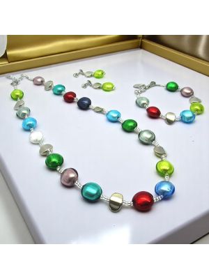 FRANCESCA Schmuckset Damen Muranoglas Schmuck mundgeblasene Glasperlen hochwertig Venedig Stil