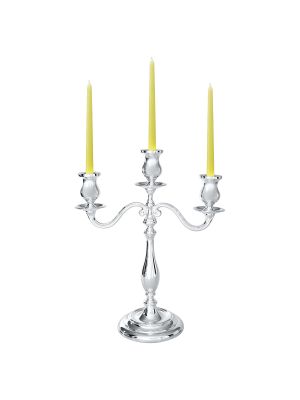 CANDELABRO INGLESE 3 Flammen Kerzenständer Kerzenhalter Kandelaber Armleuchter Edelmetalle Versilbert Handarbeit Made in Italy