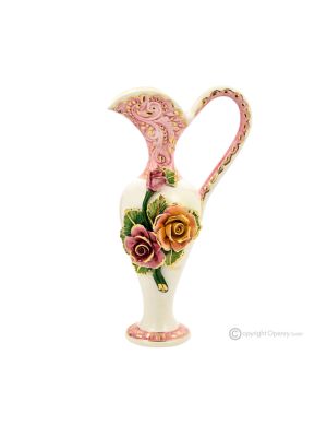 ANFORA  Italienische Keramik Vase handgemacht 24k Goldfarbe Barockstil handbemalt