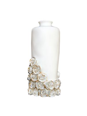 SPLENDIDO Italienische Keramik Vase handgemacht 24k Goldfarbe Swarovski-Kristalle