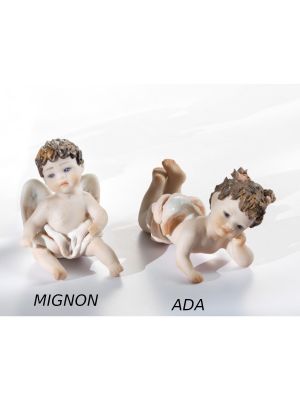 CHERUBINI ADA UND MIGNON 2 Engel Capodimonte romantische und kostbare Puppenstatuetten.
