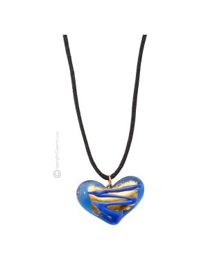 CUORE Murano Glas Kette Damen mundgeblasene Glasperlen 24k Goldblatt Pendant Italienisches Design