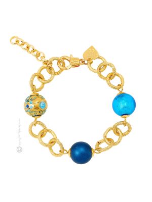 FIORATO ORO 8 Murano Glas Schmuck Armband Damen 24k Goldblatt mundgeblasene Glasperlen