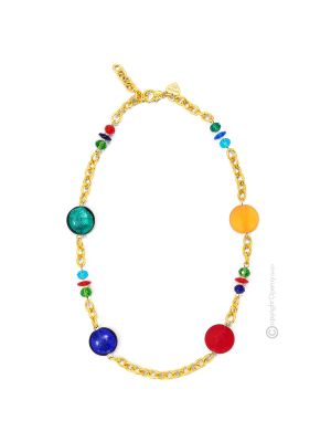 WENDY Murano Glas Schmuck Kette Damen mundgeblasene Glasperlen 925 Silberblatt Perlenkette