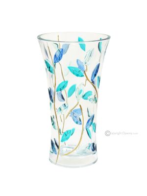 LAURUS Authentische handbemalte moderne dekorative Vase aus hochwertigem Glas.