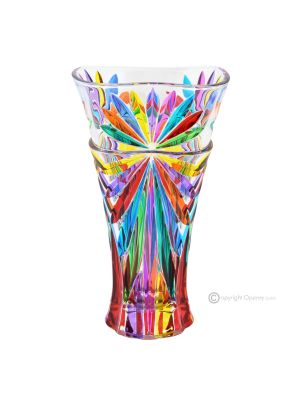 OASIS Authentische handbemalte moderne dekorative Vase aus hochwertigem Glas.