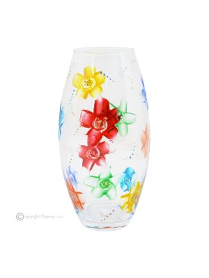 BETTY Authentische handbemalte moderne dekorative Vase aus hochwertigem Glas.