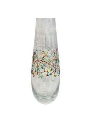 TRAVIATA Authentische handbemalte moderne dekorative Vase aus hochwertigem Glas.