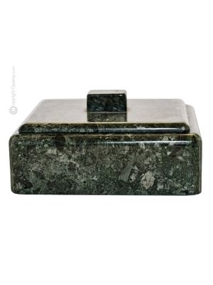 COFANETTO PORTAGIOIE MARMO VERDE GUATEMALA Schmuckkästchen Skulptur aus Guatemala grüner Marmor handgemacht authentisch Made in Italy