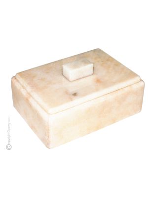 COFANETTO PORTAGIOIE MARMO ROSA PORTOGALLO Schmuckkästchen Skulptur aus Portugal rosa Marmor handgemacht authentisch Made in Italy