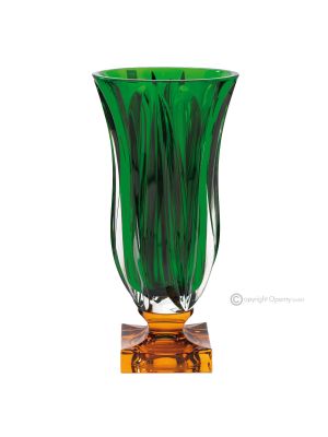 FIRE Authentische handbemalte moderne dekorative Vase aus hochwertigem Glas.