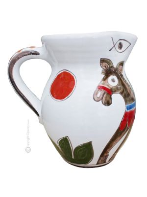 BROCCA ASINELLO Keramik Karaffe Krug Dekanter handgemacht authentisch Sizilien Made in Italy