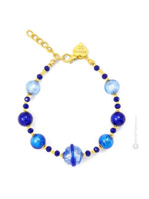 SATURNO 8 Muranoglas Armband Damen Luxusschmuck 925 Silberblatt modern exklusiv Venedig Stil