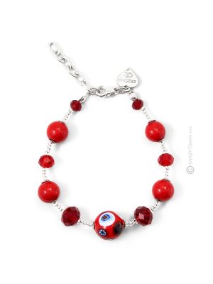 MILLEFIORI 3 Muranoglas Schmuck Armband Damen Luxusschmuck Glasperlen Murrine hochwertig