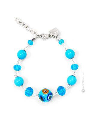 MILLEFIORI 4 Murano Glas Armband Damen Luxus Schmuck Glasperlen Murrine elegant exklusiv