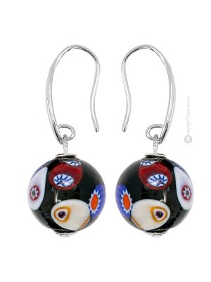 MILLEFIORI Luxusschmuck Ohrringe Damen Muranoglas mundgeblasene Glasperlen Murrine hochwertig