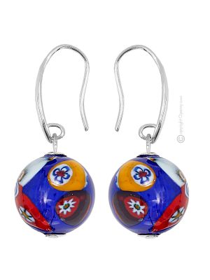 MILLEFIORI Muranoglas Schmuck Ohrringe Damen mundgeblasene Glasperlen Murrine