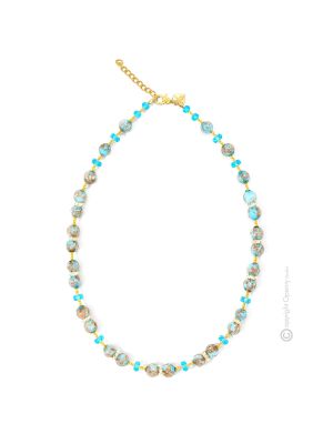 EMILY Murano Glas Kette Damen mundgeblasene Glasperlen Modeschmuck Aventurin Venedig Stil