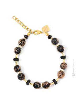 EMILY 2 Muranoglas Armband Damen Luxusschmuck mundgeblasene Glasperlen Aventurin exklusiv
