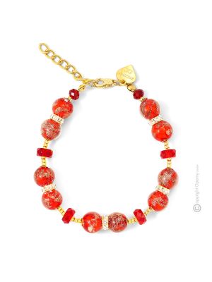 EMILY 3 Murano Glas Armband Damen Luxus Schmuck mundgeblasene Glasperlen Aventurin elegant