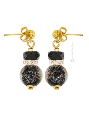 EMILY Muranoglas Ohrringe Damen Luxus Schmuck mundgeblasene Glasperlen Aventurin stilvoll