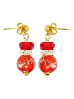 EMILY Murano Glas Ohrringe Damen Luxus Schmuck mundgeblasene Glasperlen Aventurin exklusiv