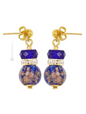 EMILY Muranoglas Schmuck Ohrringe Damen mundgeblasene Glasperlen Aventurin hochwertig