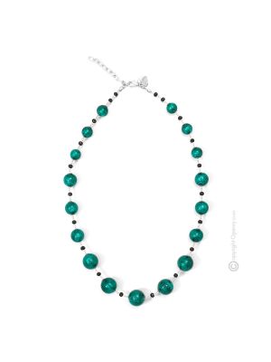 ONDA Murano Glas Kette Damen mundgeblasene Glasperlen Modeschmuck 925 Silberblatt Venedig Stil