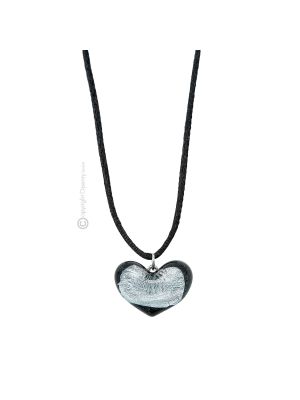 CUORICINO Muranoglas Schmuck Kette Damen mundgeblasene Glasperlen 925 Silberblatt Pendant