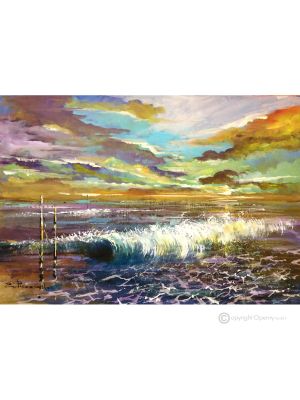 STURMFLUT Acrylgemälde auf Leinwand modern Made in Italy