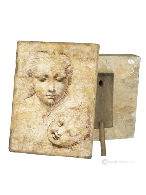 STUDIE DES KOPFES DER MADONNA MIT KIND Tisch Deko Objekt Marmor Made in Italy