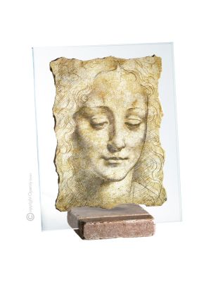 KOPF EINES JUNGEN MÄDCHENS Tisch Deko Objekt Marmor und Kristall Made in Italy