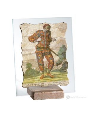 ARLECCHINO Tisch Deko Objekt Marmor und Kristall Made in Italy
