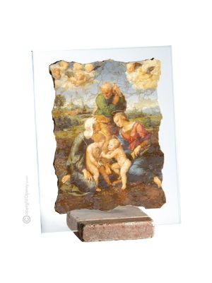 HEILIGE FAMILIE AUS DEM HAUSE CANIGIANI Tisch Deko Objekt Marmor und Kristall Made in Italy
