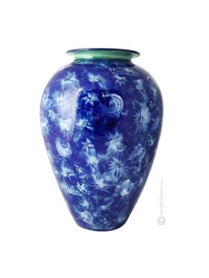 MILLEFIORI Italienische Keramik Vase handgemacht Blumenmotiv handbemalt