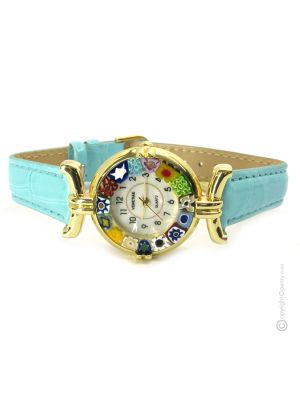 LADY ORO 1 Murano Glas Schmuck Armbanduhr Damen Murrine Venedig Stil elegant stilvoll