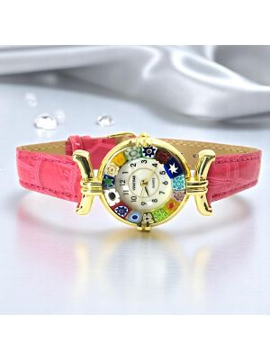 LADY ORO 6 Muranoglas Schmuck Damenarmbanduhr handgemacht modern exklusiv elegant stilvoll